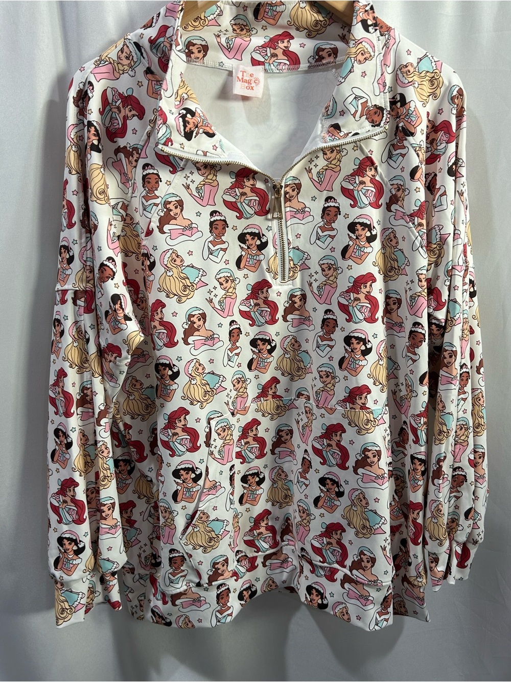 NWOT The Magic Box Disney Princess Christmas Quarter-Zip Pullover Jacket